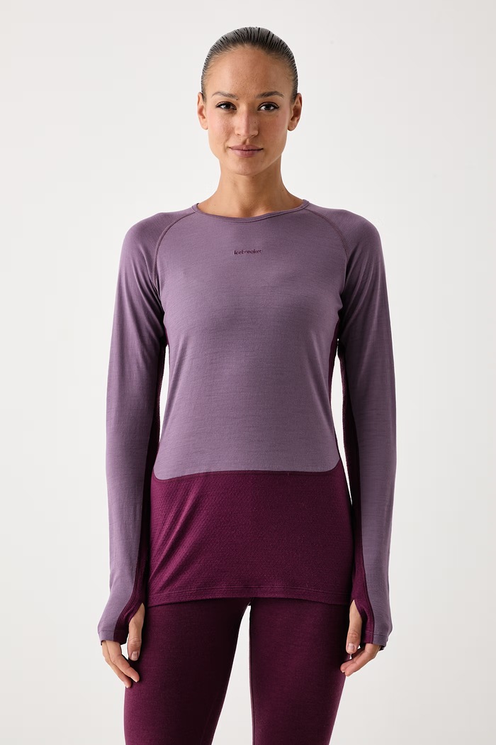 Icebreaker Longsleeve funkcyjny damski z wełny merino Merino ZoneKnit 200 fioletowy IB0A579P0O11
