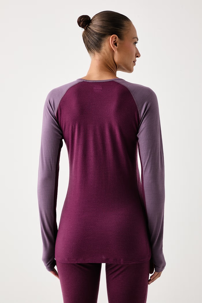 Odzież Icebreaker Longsleeve funkcyjny damski z wełny merino Merino ZoneKnit 200 IB0A579P0O11 fioletowy