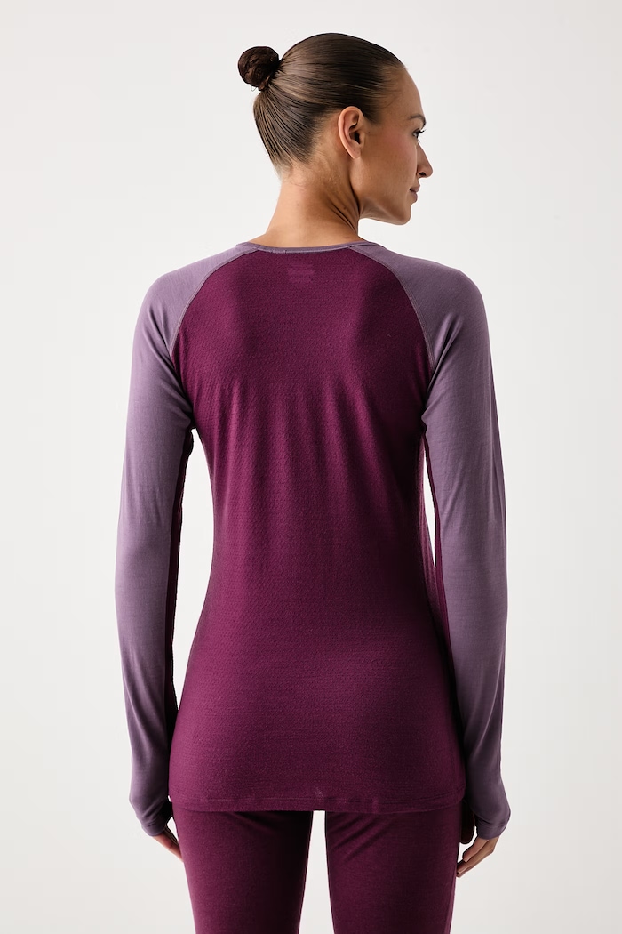 Odzież Icebreaker Longsleeve funkcyjny damski z wełny merino Merino ZoneKnit 200 IB0A579P0O11 fioletowy