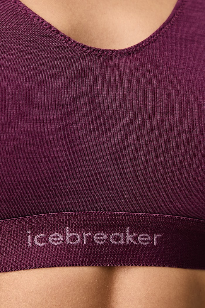 Biustonosz damski z wełną merino Merino 125 Cool-Lite Icebreaker IB0A57240PB1 fioletowy