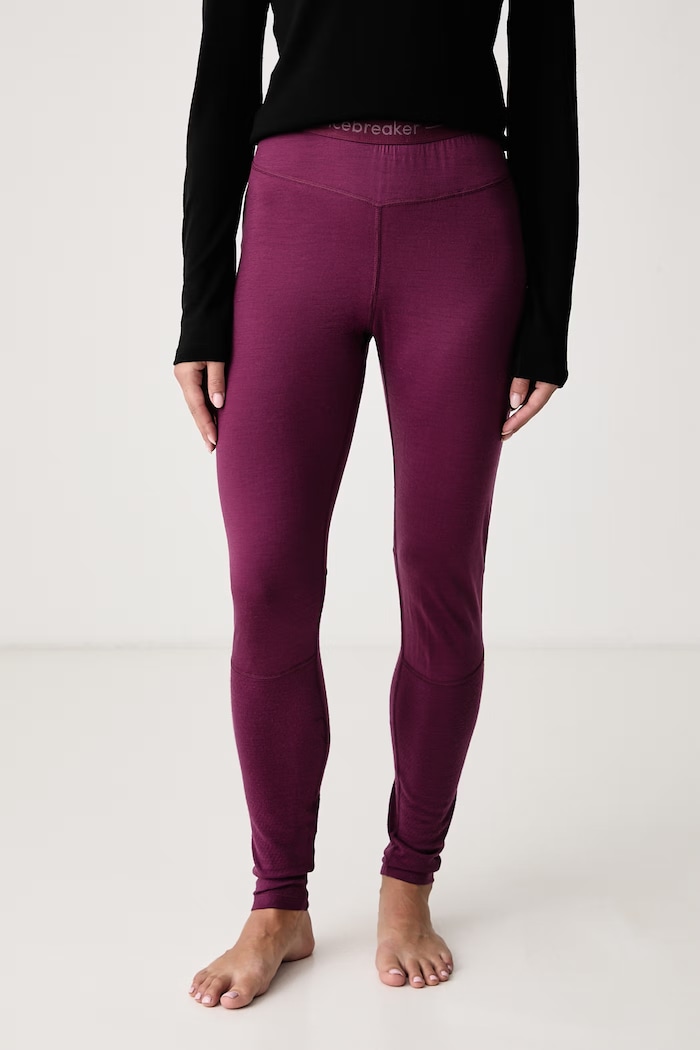 Icebreaker Legginsy termoaktywne damskie z wełny merino ZoneKnit 200 fioletowy IB0A56HE0PB1