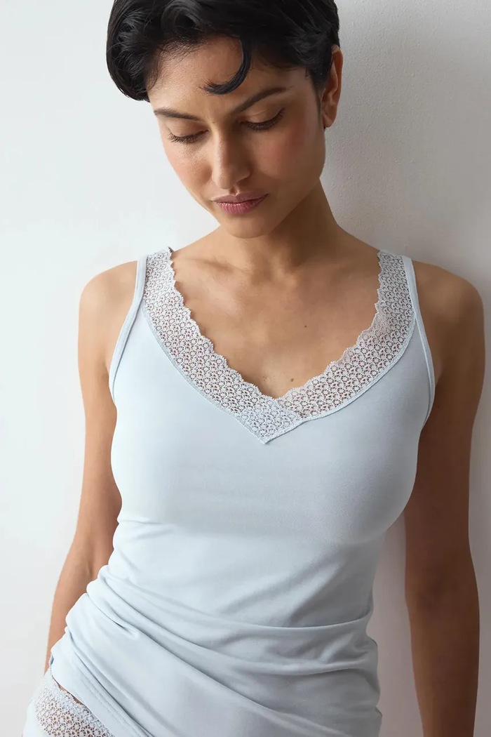 Odzież Triumph top piżamowy damski z modalem 10221637 niebieski
