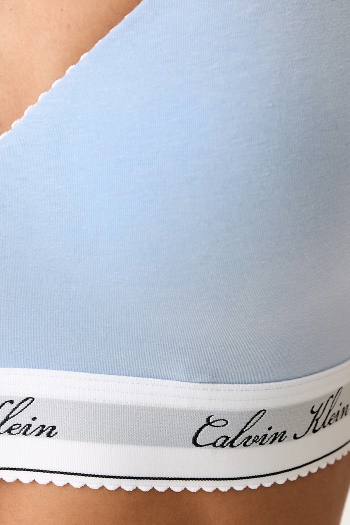 Trojuholníková podprsenka Calvin Klein Underwear LV00QF9071 modrá