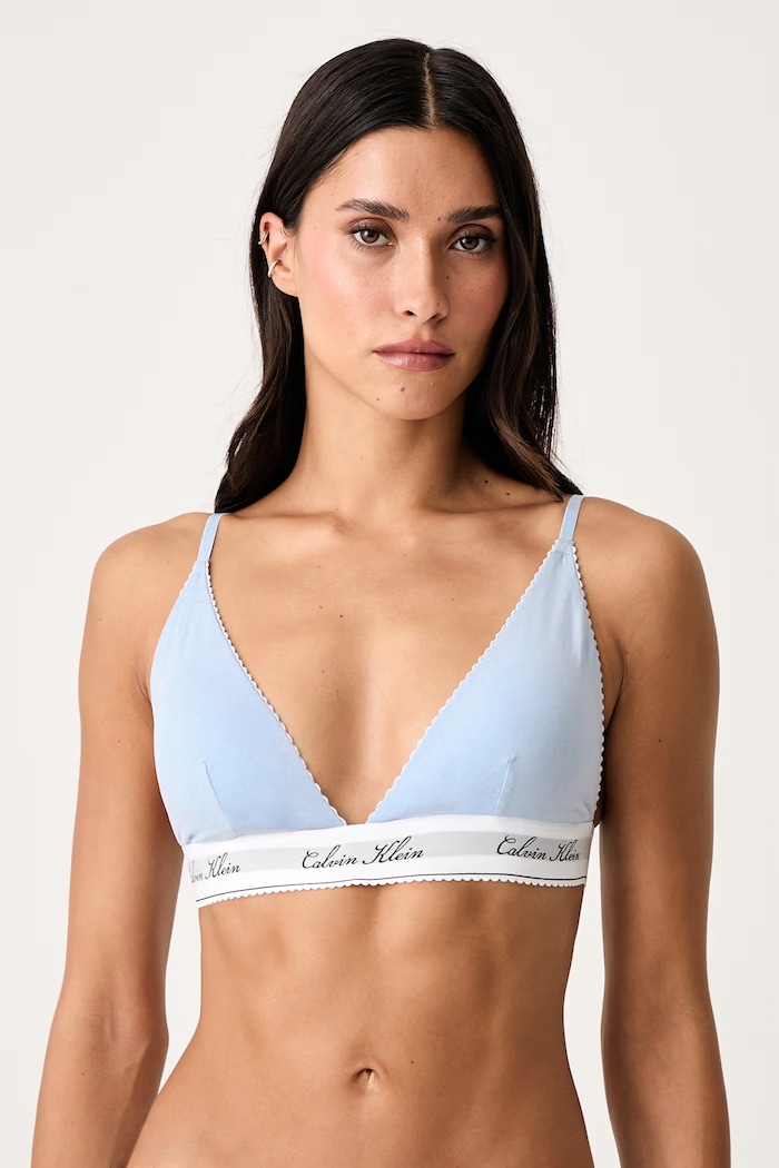 Calvin Klein Underwear Trojuholníková podprsenka s bavlnou modrá LV00QF9068