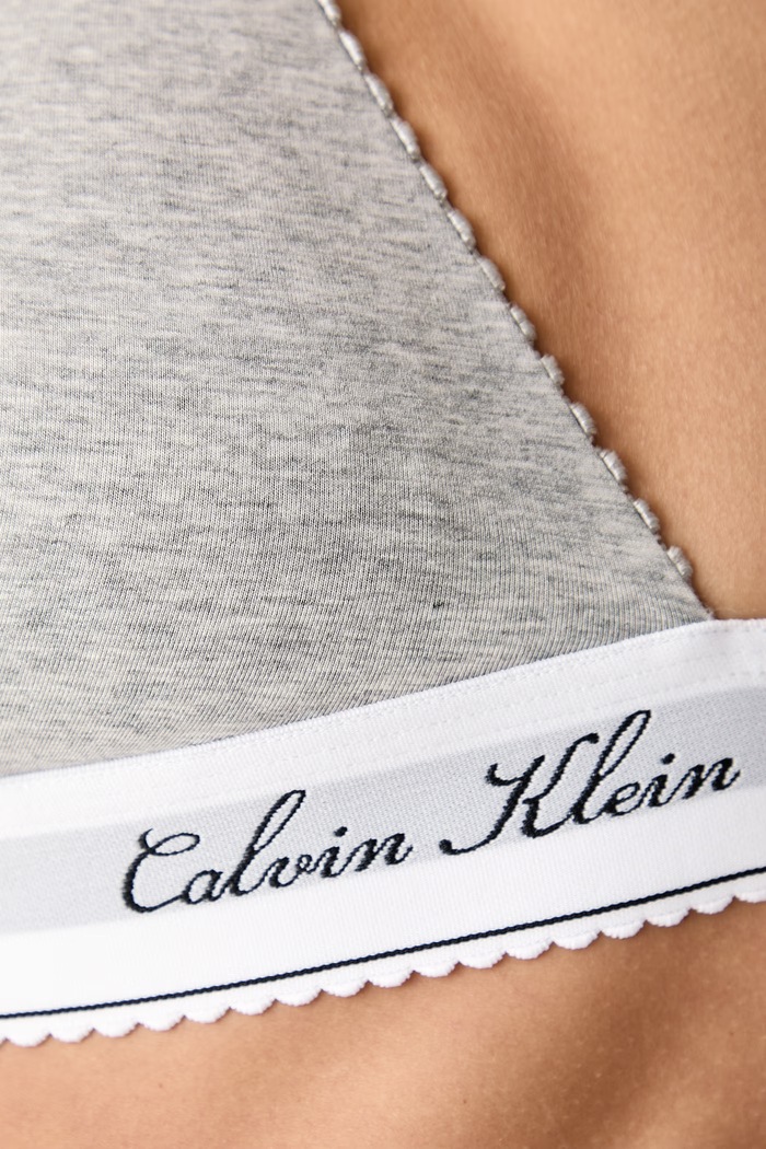 Biustonosz trójkątny z bawełną Calvin Klein Underwear LV00QF9068 szary