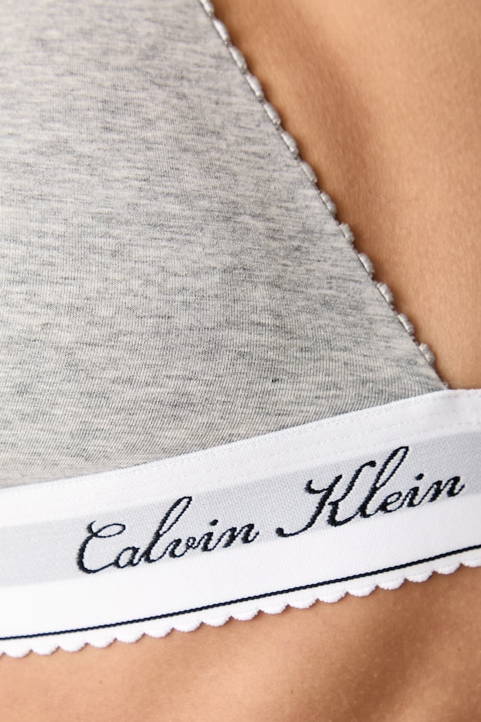 Biustonosz trójkątny z bawełną Calvin Klein Underwear LV00QF9068 szary