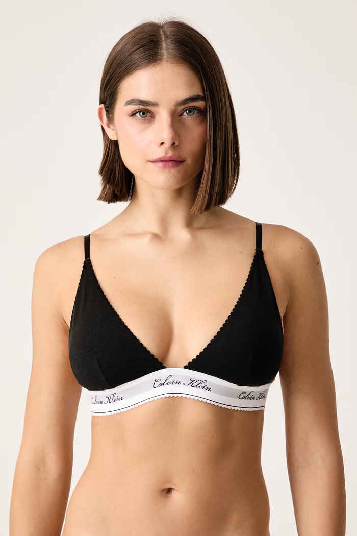 Calvin Klein Underwear Τριγωνικό σουτιέν με βαμβάκι μαύρο LV00QF9068