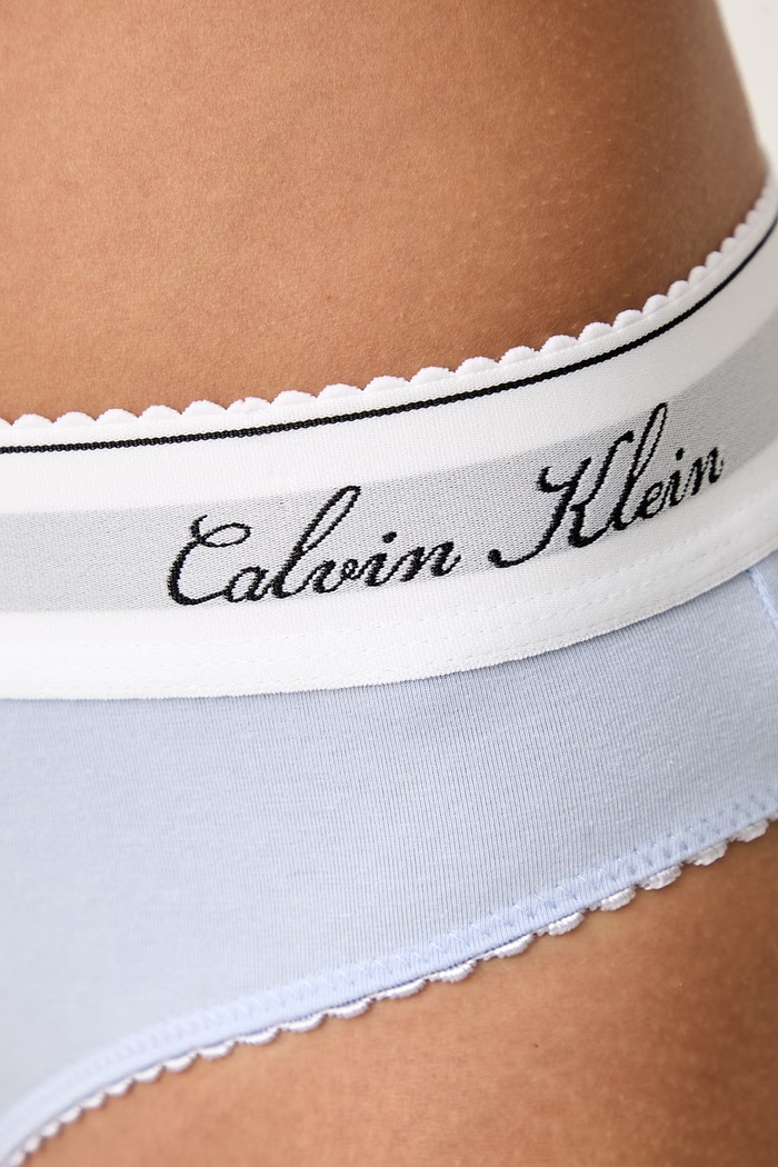 Chiloți full brief pentru femei cu bumbac Calvin Klein Underwear LV00QF9073 albastru