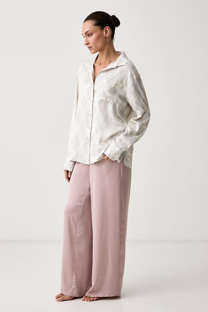 Calvin Klein Underwear Koszula piżamowa damska LV00QS7689 beżowy AW26