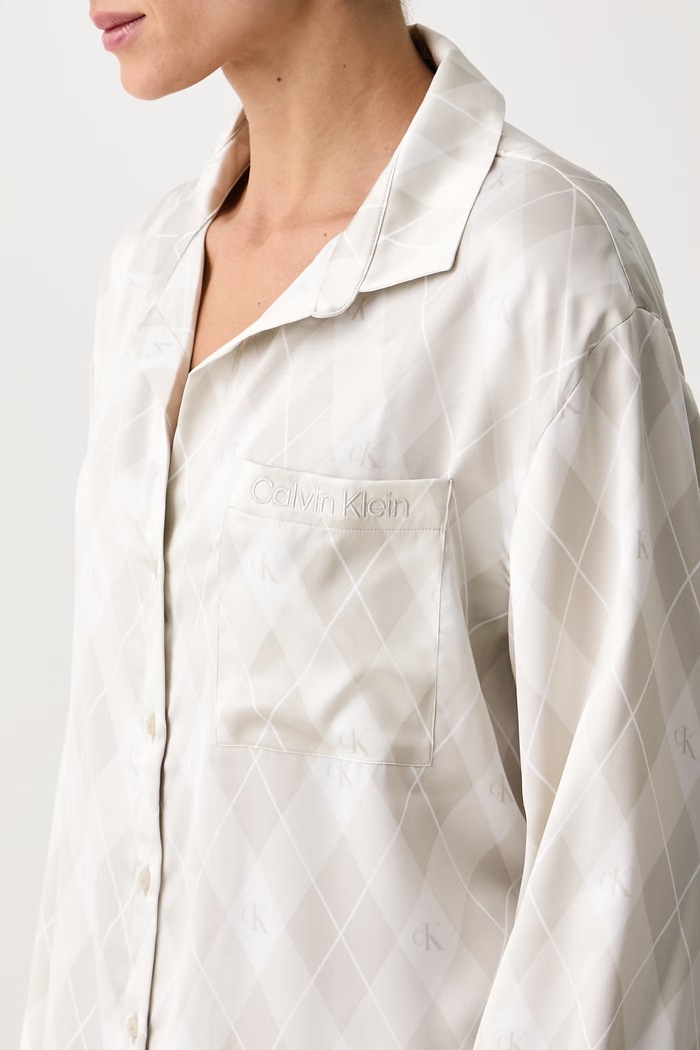 Koszula piżamowa damska Calvin Klein Underwear LV00QS7689 beżowy