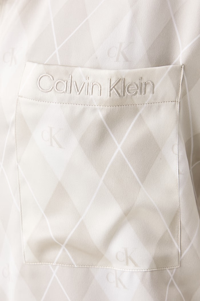 Koszula piżamowa damska Calvin Klein Underwear beżowy LV00QS7689