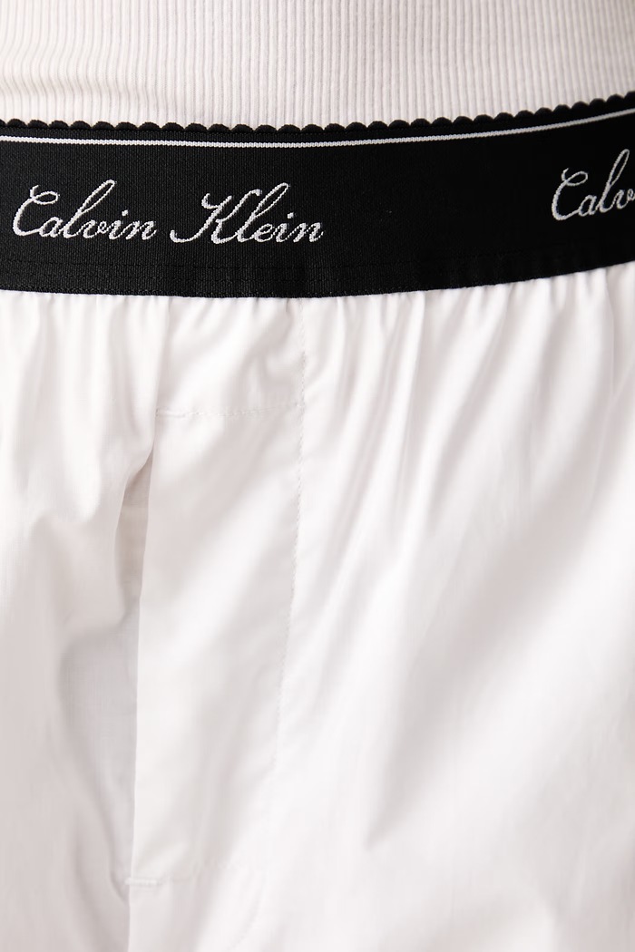 Παντελόνι πιτζάμας γυναικείο βαμβακερό Calvin Klein Underwear LV00QS7679 λευκό