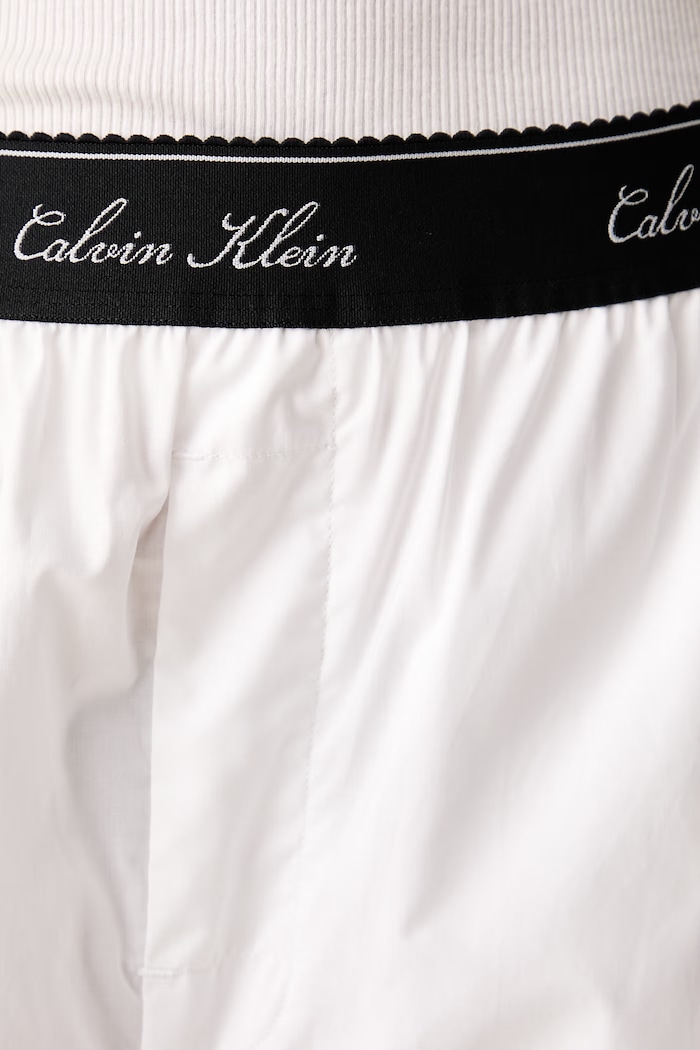 Παντελόνι πιτζάμας γυναικείο βαμβακερό Calvin Klein Underwear LV00QS7679 λευκό