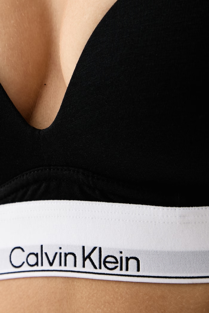 Trojuholníková podprsenka s bavlnou Calvin Klein Underwear LV00QF8992 čierna