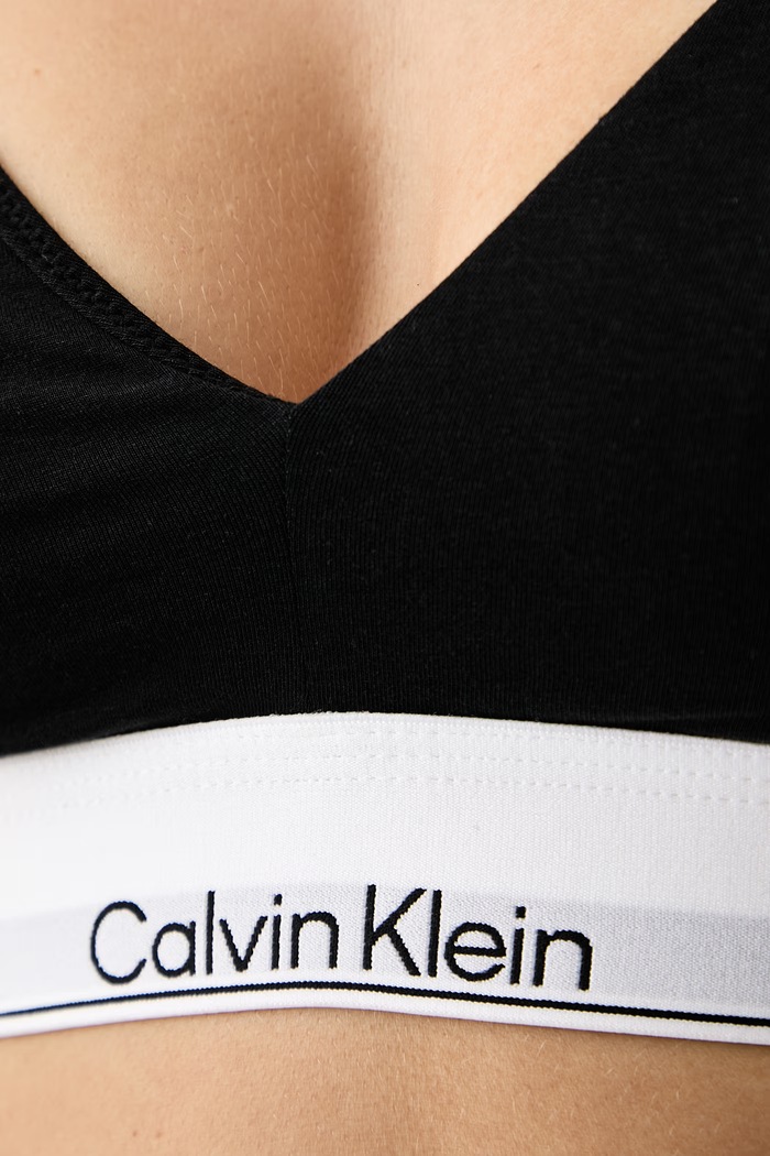 Trojuholníková podprsenka s modalom Calvin Klein Underwear LV00QF8990 čierna