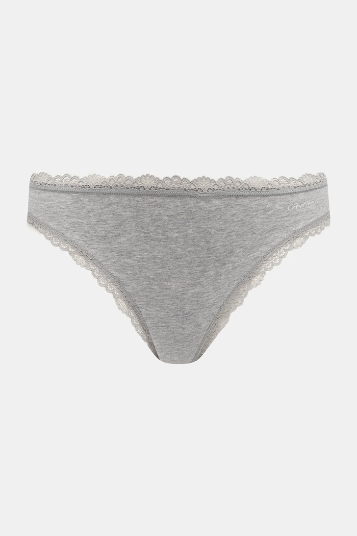 Calvin Klein Underwear stringi damskie bawełniane z elastanem 2-pack LV00QF9126 szary AW26