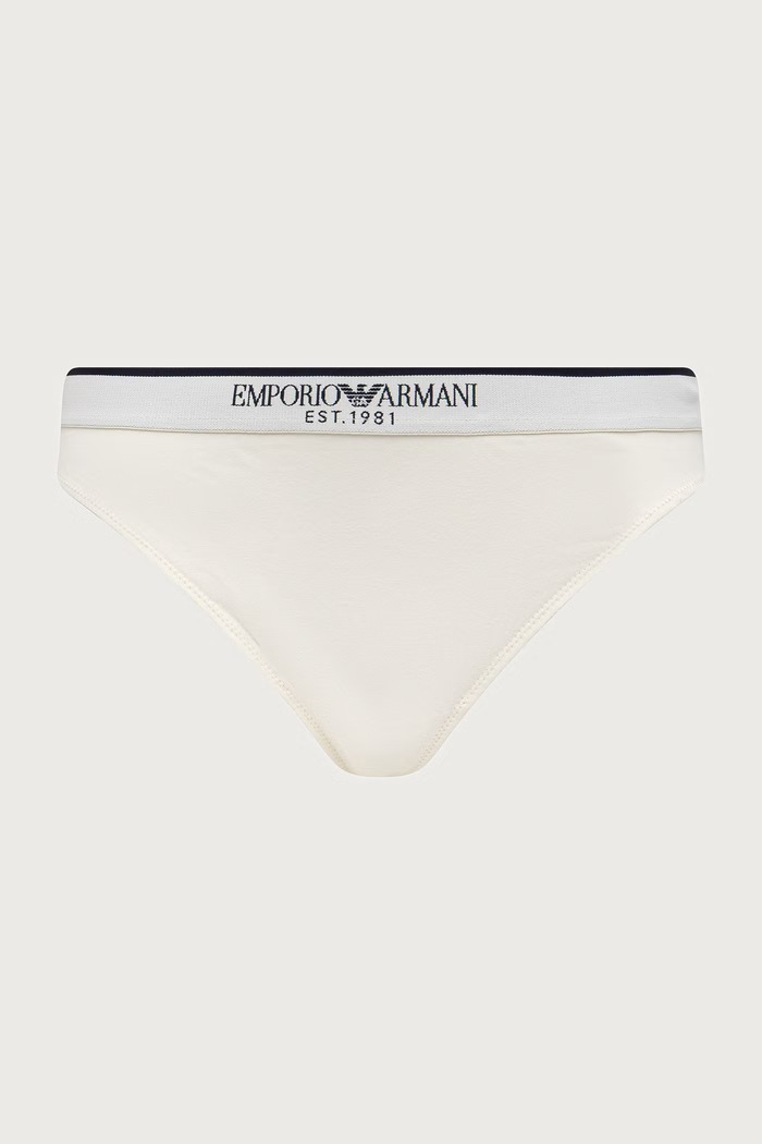 Emporio Armani Underwear Stringi damskie bawełniane z elastanem 2-pack EW005197.AF27298 biały AW26