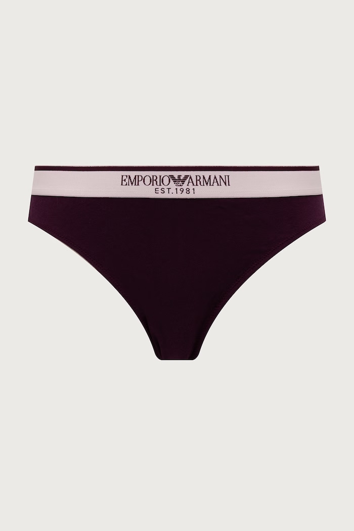 Emporio Armani Underwear Stringi damskie bawełniane z elastanem 2-pack EW005197.AF27298 fioletowy AW26