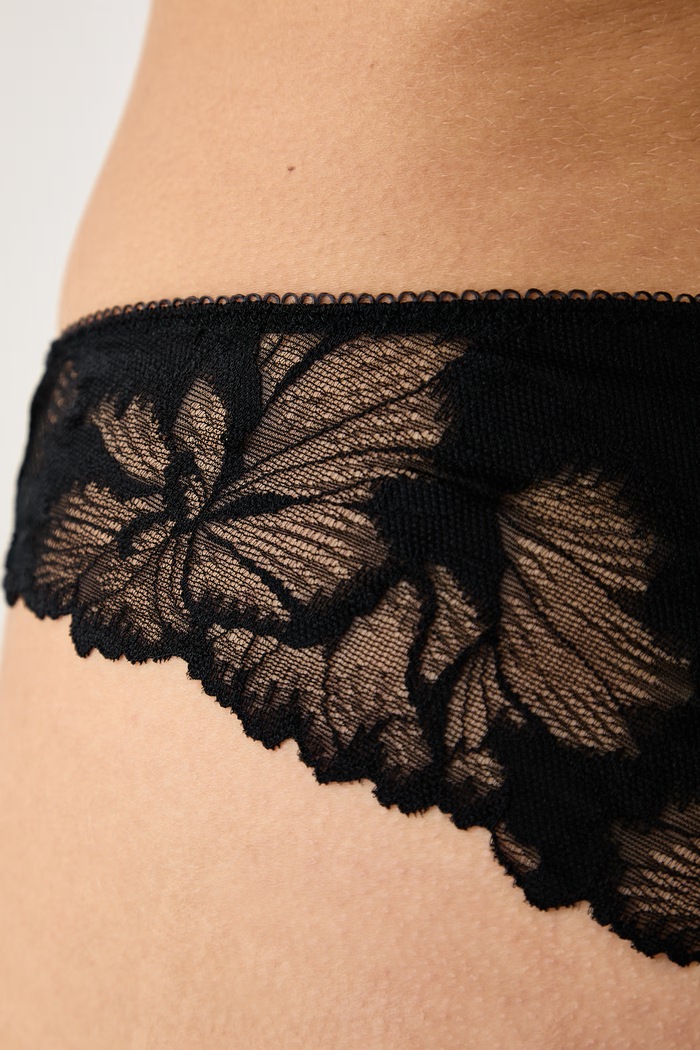 Figi damskie koronkowe Emporio Armani Underwear EW005196.AF25597 czarny