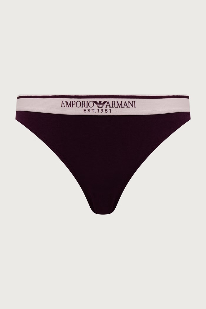 Emporio Armani Underwear Figi damskie bawełniane z elastanem 2-pack EW005195.AF27298 fioletowy AW26
