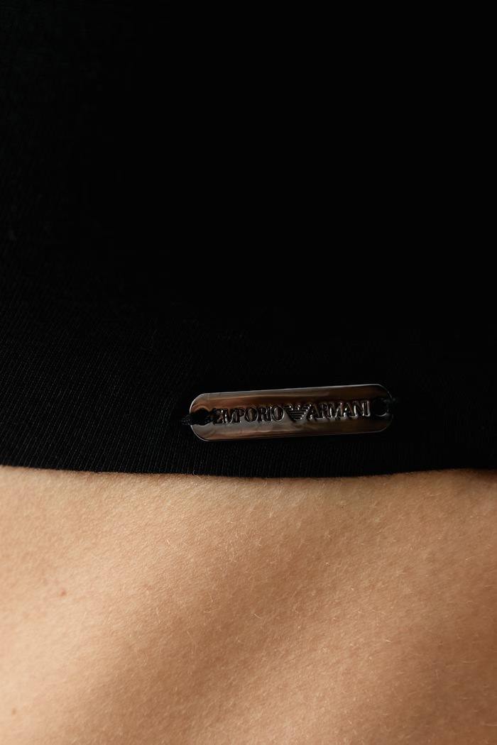 Biustonosz trójkątny z wiskozą Emporio Armani Underwear EW004566.AF25597 czarny