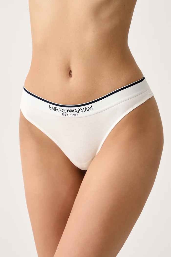 Komplet bielizny damski bawełniany z elastanem Emporio Armani Underwear EW001905.AF27298 beżowy