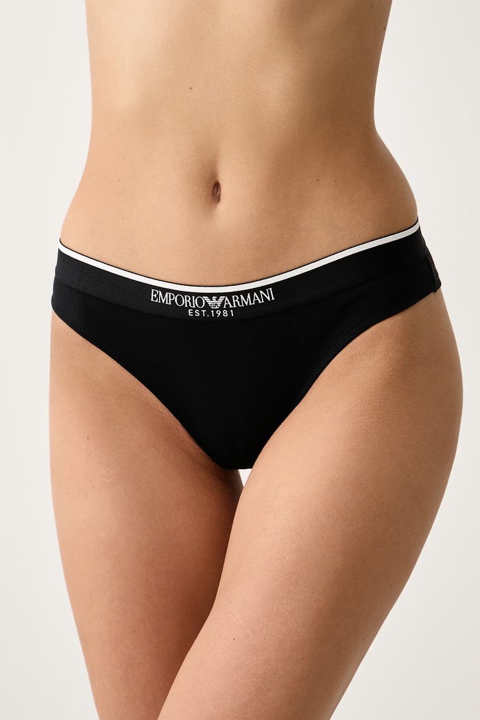 Komplet bielizny damski bawełniany z elastanem Emporio Armani Underwear EW001905.AF27298 czarny