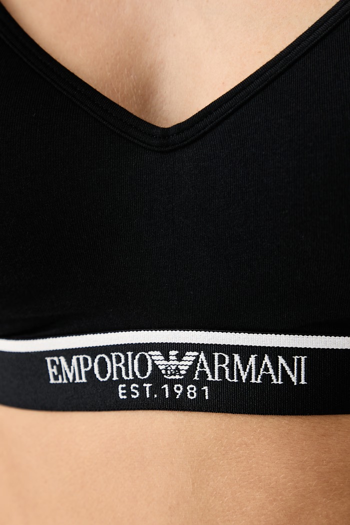 Odzież Emporio Armani Underwear Biustonosz bawełniany z elastanem EW000447.AF27298 czarny