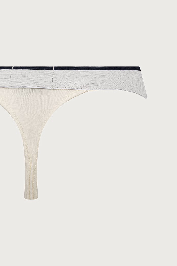 Odzież Emporio Armani Underwear Stringi damskie bawełniane z elastanem 2-pack EW000405.AF27298 beżowy