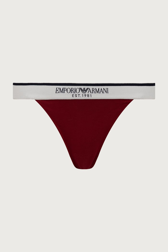 Emporio Armani Underwear Stringi damskie bawełniane z elastanem 2-pack EW000405.AF27298 czerwony AW26