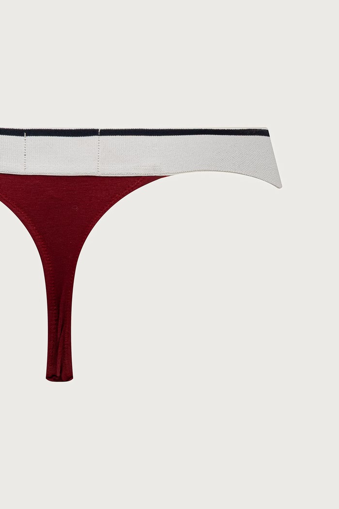 Odzież Emporio Armani Underwear Stringi damskie bawełniane z elastanem 2-pack EW000405.AF27298 czerwony
