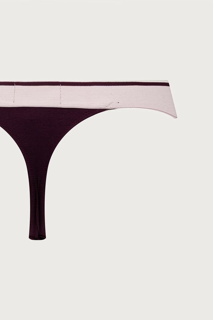 Odzież Emporio Armani Underwear Stringi damskie bawełniane z elastanem 2-pack EW000405.AF27298 fioletowy