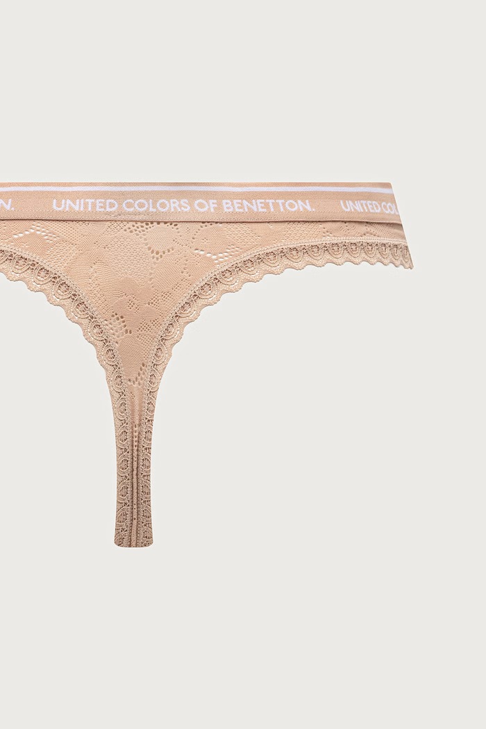 Stringi damskie 2-pack United Colors of Benetton beżowy 39J61S036