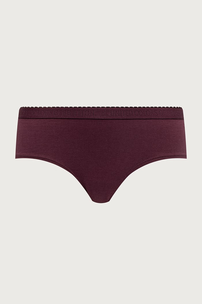 Odzież United Colors of Benetton Majtki damskie bawełniane z elastanem 3-pack 3G681S033 bordowy