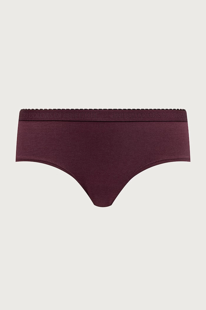 Odzież United Colors of Benetton Majtki damskie bawełniane z elastanem 3-pack 3G681S033 bordowy
