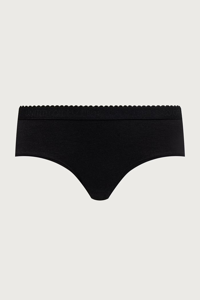 Majtki damskie bawełniane z elastanem 3-pack United Colors of Benetton 3G681S033 bordowy