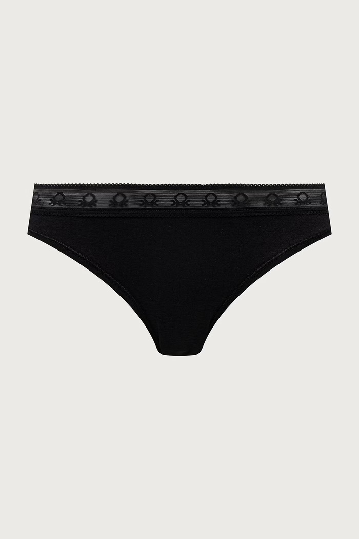 Majtki damskie bawełniane z elastanem 3-pack United Colors of Benetton 3G681S03A szary