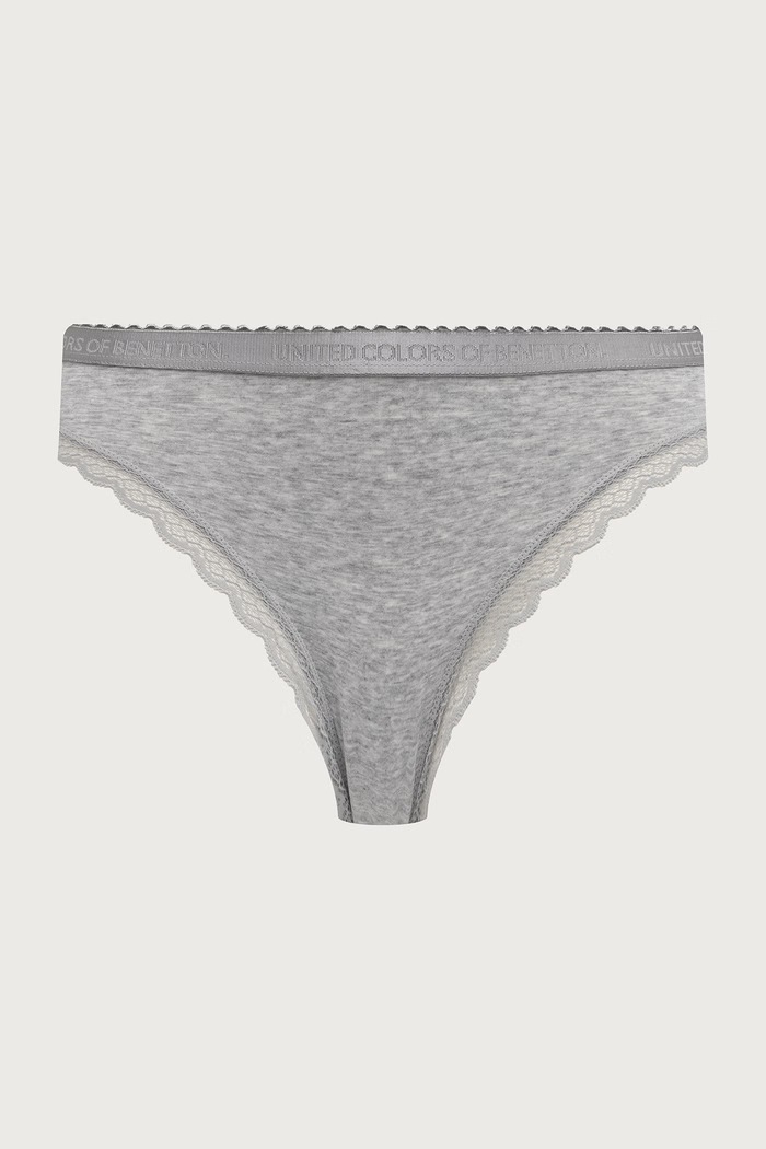 United Colors of Benetton Majtki damskie z bawełną 3-pack 3XCM1S034 szary AW26