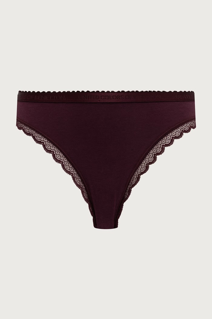 Odzież United Colors of Benetton Majtki damskie z bawełną 3-pack 3XCM1S034 bordowy
