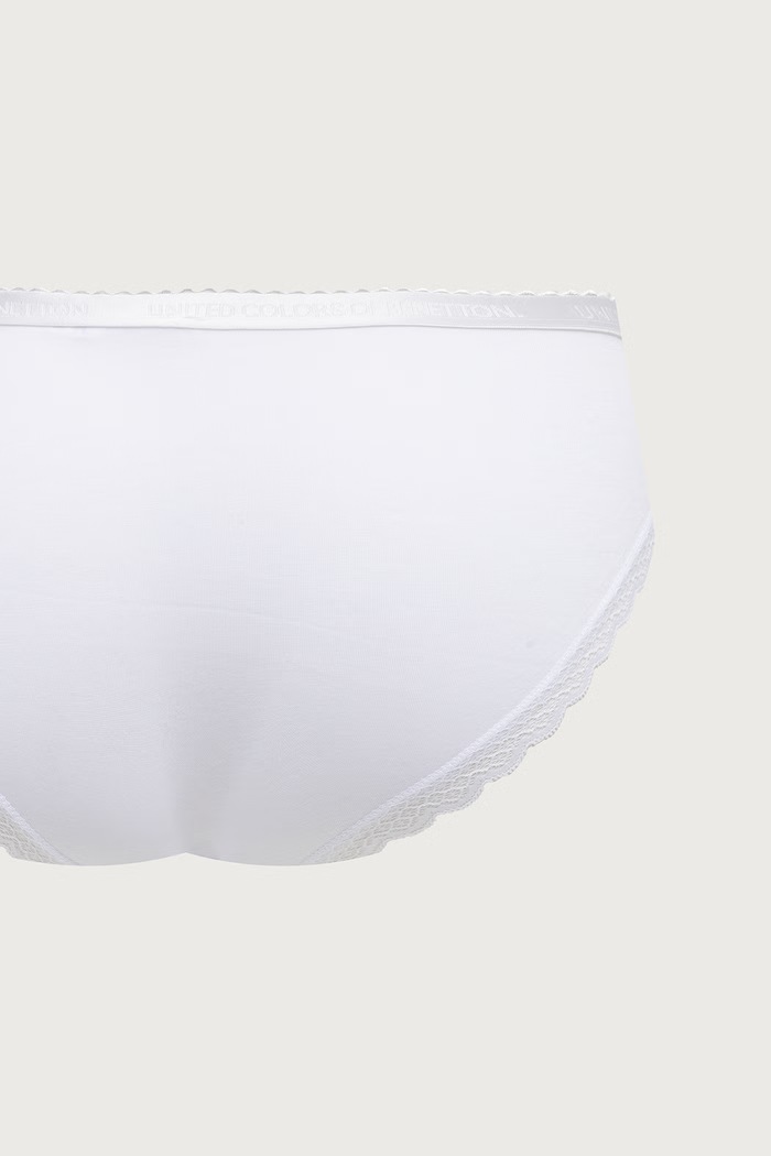 Majtki damskie z bawełną 3-pack United Colors of Benetton 3XCM1S034 bordowy