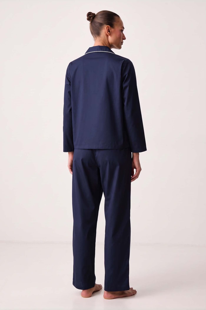 United Colors of Benetton Dvoudílné pyžamo dámské bavlněné 47QP3P015 námořnická modř AW26