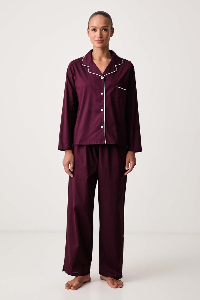 United Colors of Benetton Dvoudílné pyžamo dámské bavlněné burgundské 47QP3P015
