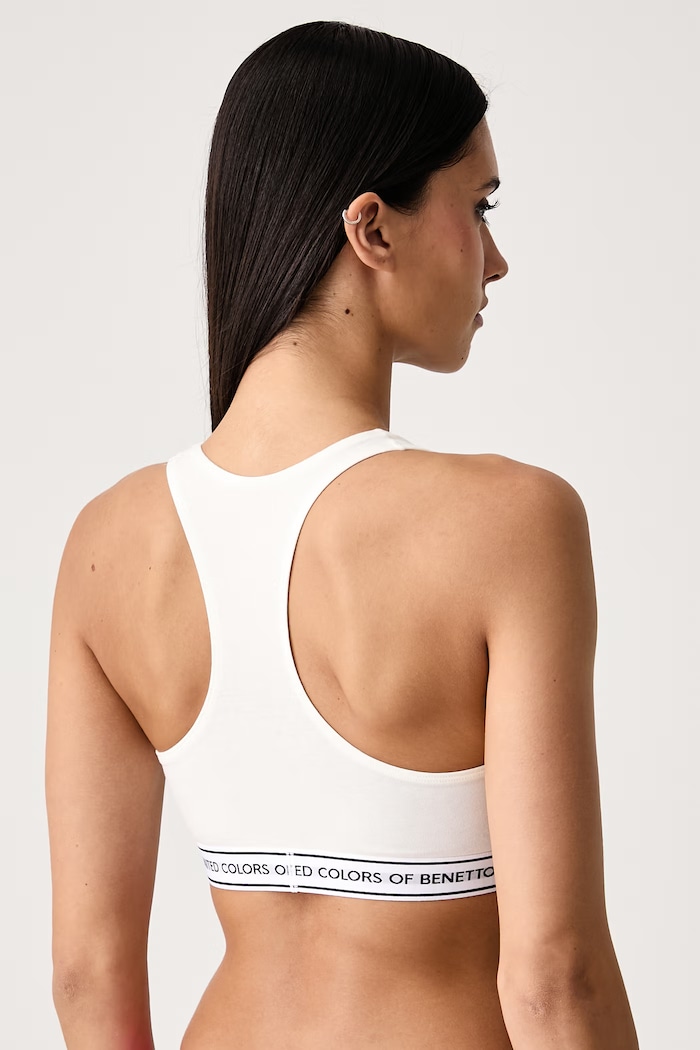 United Colors of Benetton Biustonosz bawełniany z elastanem 3G681R02F beżowy AW26