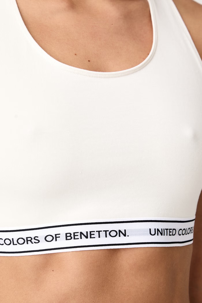Odzież United Colors of Benetton Biustonosz bawełniany z elastanem 3G681R02F beżowy