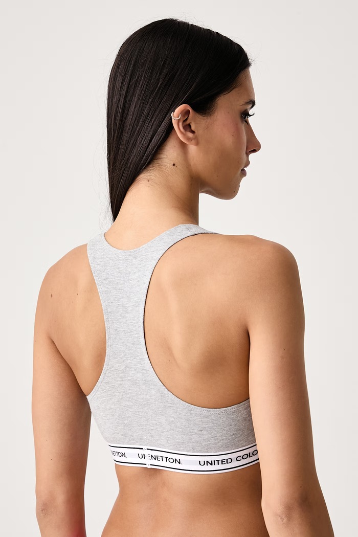 United Colors of Benetton Σουτιέν βαμβάκι με ελαστάν 3G681R02F γκρί AW26