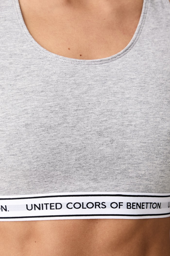 Ρούχα United Colors of Benetton Σουτιέν βαμβάκι με ελαστάν 3G681R02F γκρί