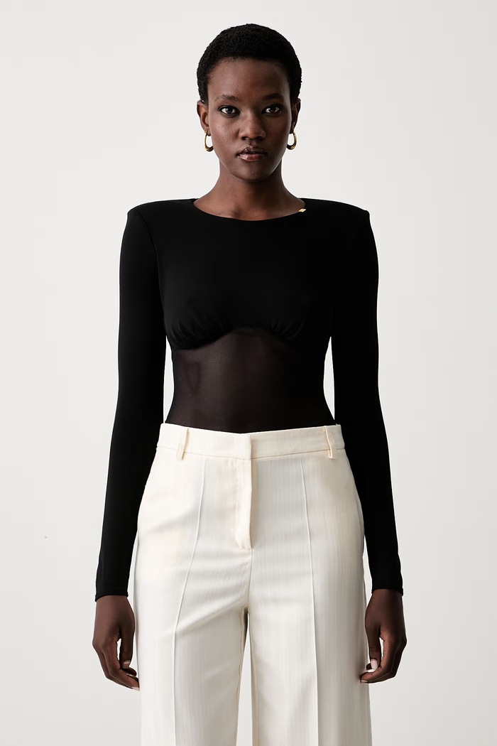 Elisabetta Franchi body damskie czarny BO02666E2