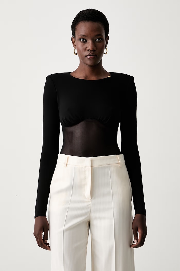 Elisabetta Franchi body damskie czarny BO02666E2