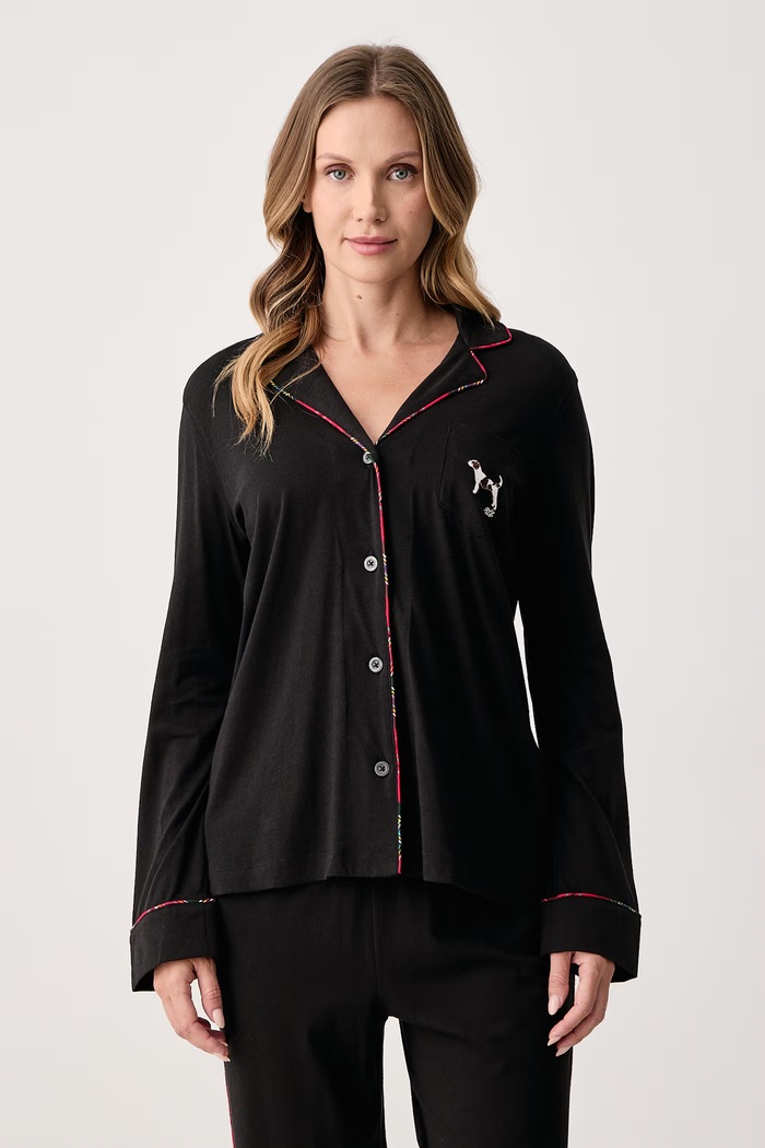 Lauren Ralph Lauren Piżama dwuczęściowa damska z bawełną ILN92561F czarny AW26