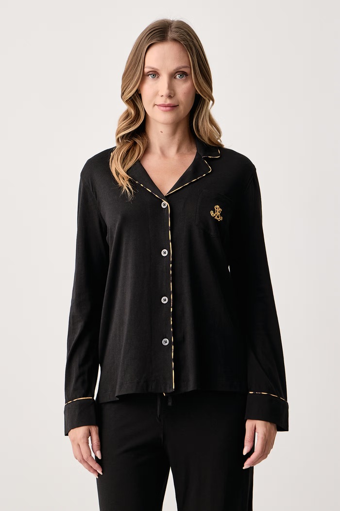 Lauren Ralph Lauren Piżama dwuczęściowa damska z bawełną ILN92561F czarny AW26